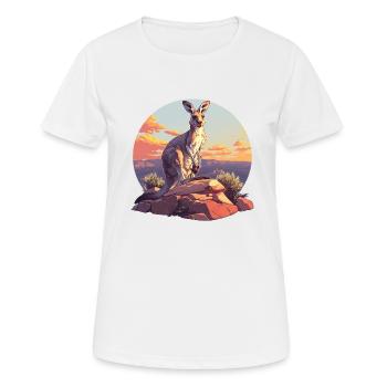 Kangourous Kangourou - T-shirt respirant Femme - blanc - Devant - AI Model Female 172 dark (172cm)
