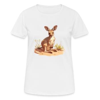 Kangourous Kangourou - T-shirt respirant Femme - blanc - Devant - AI Model Female 172 dark (172cm)