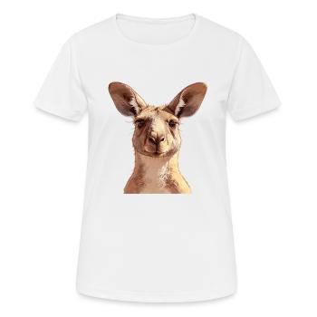 Kangourous Kangourou - T-shirt respirant Femme - blanc - Devant - AI Model Female 172 dark (172cm)