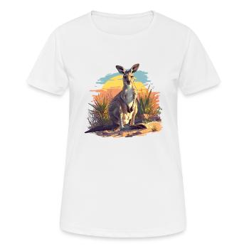 Kangourous Kangourou - T-shirt respirant Femme - blanc - Devant - AI Model Female 172 dark (172cm)