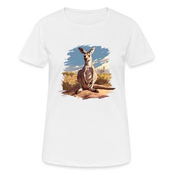 Kangourous Kangourou - T-shirt respirant Femme - blanc - Devant - AI Model Female 172 dark (172cm)
