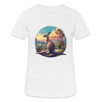 Kangourous Kangourou - T-shirt respirant Femme - blanc - Devant - AI Model Female 172 dark (172cm)
