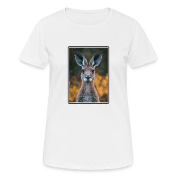 Kangourous Kangourou - T-shirt respirant Femme - blanc - Devant - AI Model Female 172 dark (172cm)