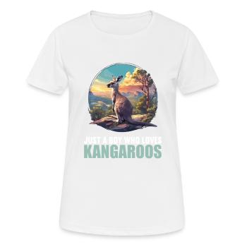 Kangourous Kangourou - T-shirt respirant Femme - blanc - Devant - AI Model Female 172 dark (172cm)