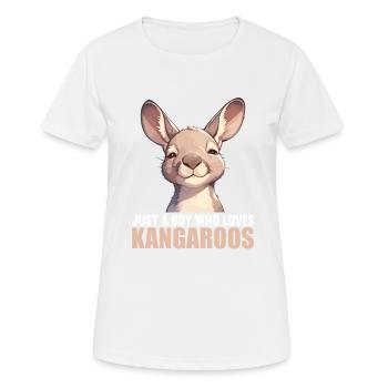 Kangourous Kangourou - T-shirt respirant Femme - blanc - Devant - AI Model Female 172 dark (172cm)