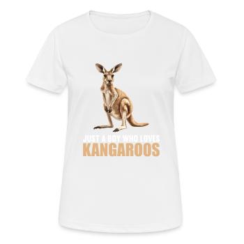 Kangourous Kangourou - T-shirt respirant Femme - blanc - Devant - AI Model Female 172 dark (172cm)
