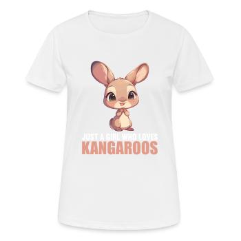 Kangourous Kangourou - T-shirt respirant Femme - blanc - Devant - AI Model Female 172 dark (172cm)