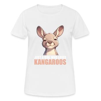 Kangourous Kangourou - T-shirt respirant Femme - blanc - Devant - AI Model Female 172 dark (172cm)