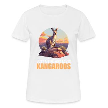 Kangourous Kangourou - T-shirt respirant Femme - blanc - Devant - AI Model Female 172 dark (172cm)