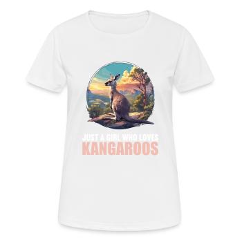 Kangourous Kangourou - T-shirt respirant Femme - blanc - Devant - AI Model Female 172 dark (172cm)