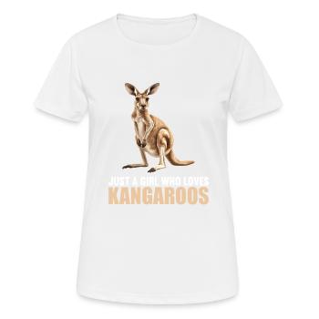 Kangourous Kangourou - T-shirt respirant Femme - blanc - Devant - AI Model Female 172 dark (172cm)