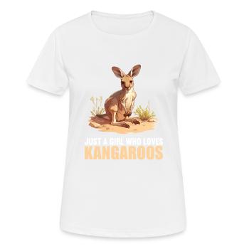 Kangourous Kangourou - T-shirt respirant Femme - blanc - Devant - AI Model Female 172 dark (172cm)