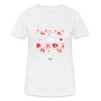 Frühling statt Merz - Frauen T-Shirt atmungsaktiv - Weiß - Vorne - AI Model Female 172 dark (172cm)