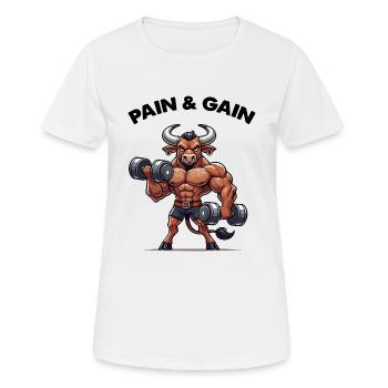 stier fitness - Frauen T-Shirt atmungsaktiv - Weiß - Vorne - AI Model Female 172 dark (172cm)