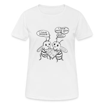 I love pizza bees - Women's Breathable T-Shirt - white - Front - AI Model Female 172 dark (172cm)