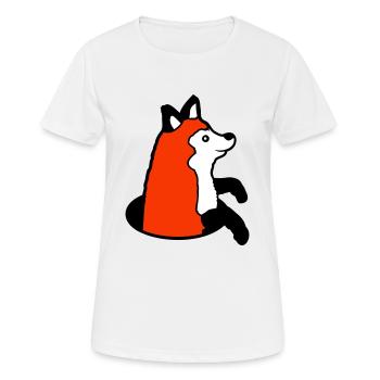 Renard Peeps Drôle Hors Du Trou De Sol Heureux Cool - T-shirt respirant Femme - blanc - Devant - AI Model Female 172 dark (172cm)