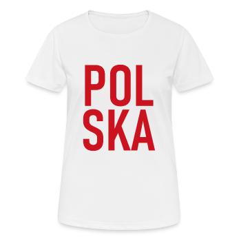 Lettrage Polska - Polen - Pologne - T-shirt respirant Femme - blanc - Devant - AI Model Female 172 dark (172cm)