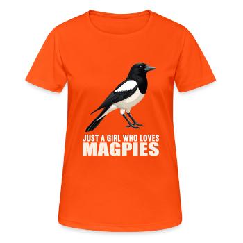 Elstern Elster - Frauen T-Shirt atmungsaktiv - Neonorange - Vorne - AI Model Female 172 dark (172cm)