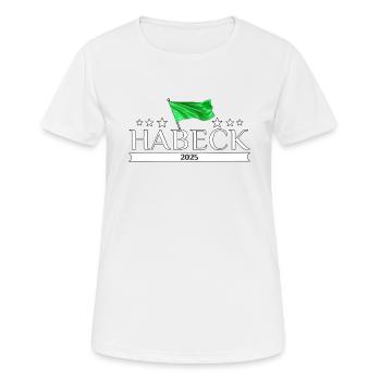 Habeck für Deutschland 2025 - Frauen T-Shirt atmungsaktiv - Weiß - Vorne - AI Model Female 172 dark (172cm)