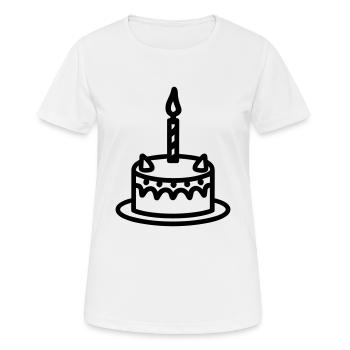 Gateau d'anniversaire - T-shirt respirant Femme - blanc - Devant - AI Model Female 172 dark (172cm)