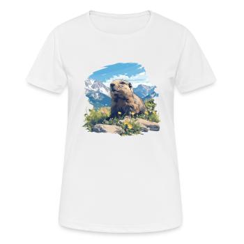 Marmottes Marmottes - T-shirt respirant Femme - blanc - Devant - AI Model Female 172 dark (172cm)