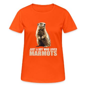 Marmots Groundhog - Women's Breathable T-Shirt - neon orange - Front - AI Model Female 172 dark (172cm)