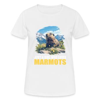 Murmeltiere Murmeltier - Frauen T-Shirt atmungsaktiv - Weiß - Vorne - AI Model Female 172 dark (172cm)