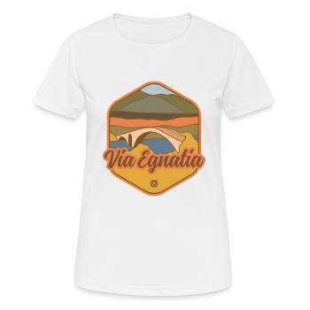 Via Egnatia - Balkans - Frauen T-Shirt atmungsaktiv - Weiß - Vorne - AI Model Female 172 dark (172cm)