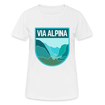 Via Alpina - Frauen T-Shirt atmungsaktiv - Weiß - Vorne - AI Model Female 172 dark (172cm)