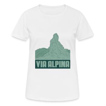 Via Alpina - Women's Breathable T-Shirt - white - Front - AI Model Female 172 dark (172cm)