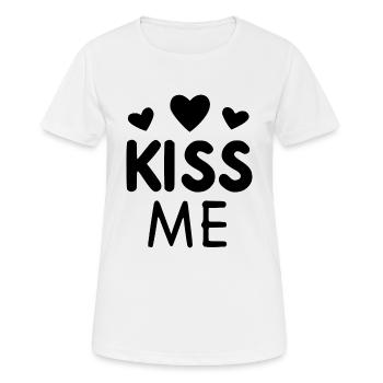 Kiss Me - Women's Breathable T-Shirt - white - Front - AI Model Female 172 dark (172cm)