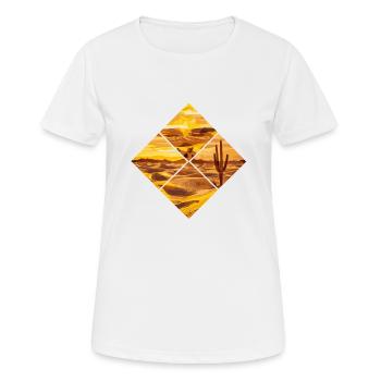 Paysage losange du désert Inspiration artistique - T-shirt respirant Femme - blanc - Devant - AI Model Female 172 dark (172cm)