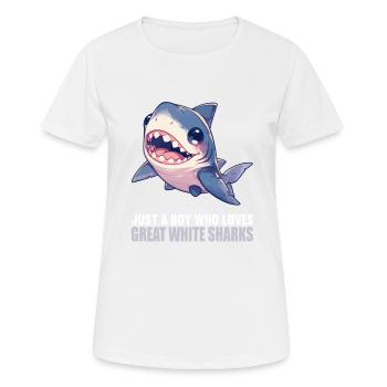 Great White Sharks Great White Shark - Women's Breathable T-Shirt - white - Front - AI Model Female 172 dark (172cm)