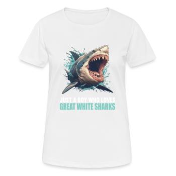 Great White Sharks Great White Shark - Women's Breathable T-Shirt - white - Front - AI Model Female 172 dark (172cm)
