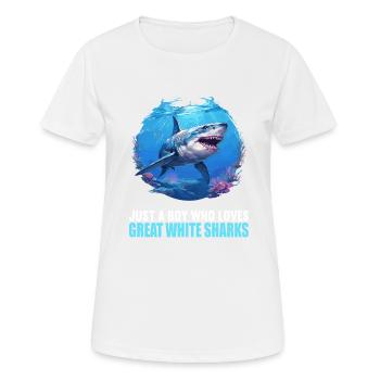 Great White Sharks Great White Shark - Women's Breathable T-Shirt - white - Front - AI Model Female 172 dark (172cm)