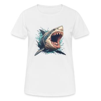 Requins Requin - T-shirt respirant Femme - blanc - Devant - AI Model Female 172 dark (172cm)