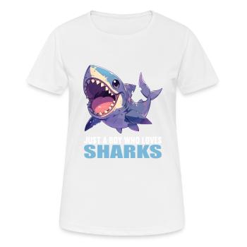 Requins Requin - T-shirt respirant Femme - blanc - Devant - AI Model Female 172 dark (172cm)