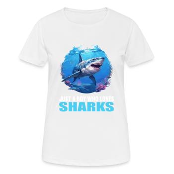 Requins Requin - T-shirt respirant Femme - blanc - Devant - AI Model Female 172 dark (172cm)