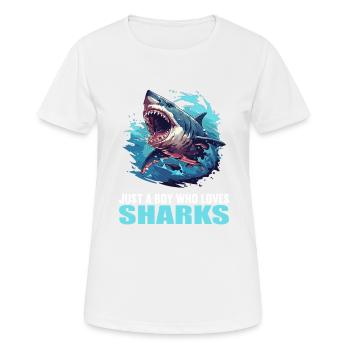 Requins Requin - T-shirt respirant Femme - blanc - Devant - AI Model Female 172 dark (172cm)