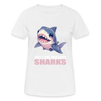 Requins Requin - T-shirt respirant Femme - blanc - Devant - AI Model Female 172 dark (172cm)