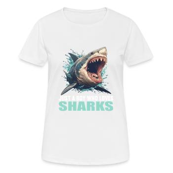 Requins Requin - T-shirt respirant Femme - blanc - Devant - AI Model Female 172 dark (172cm)