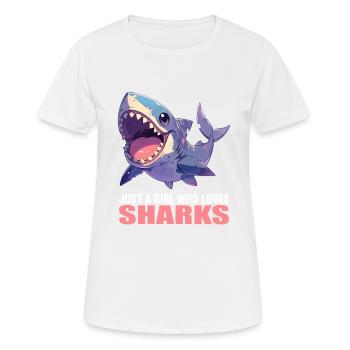 Requins Requin - T-shirt respirant Femme - blanc - Devant - AI Model Female 172 dark (172cm)