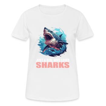 Requins Requin - T-shirt respirant Femme - blanc - Devant - AI Model Female 172 dark (172cm)
