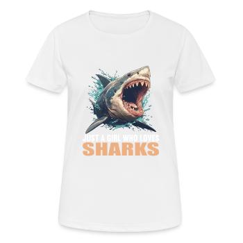Requins Requin - T-shirt respirant Femme - blanc - Devant - AI Model Female 172 dark (172cm)