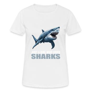 Requins Requin - T-shirt respirant Femme - blanc - Devant - AI Model Female 172 dark (172cm)