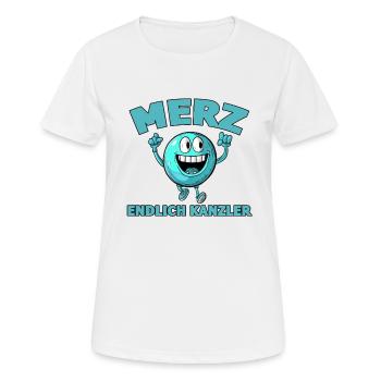 Merz Endlich Kanzler - Frauen T-Shirt atmungsaktiv - Weiß - Vorne - AI Model Female 172 dark (172cm)