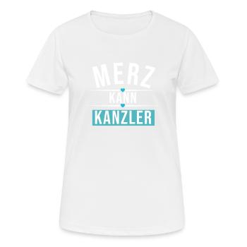 Merz kann Kanzler - Frauen T-Shirt atmungsaktiv - Weiß - Vorne - AI Model Female 172 dark (172cm)