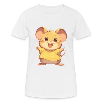 Mäuse Maus - Frauen T-Shirt atmungsaktiv - Weiß - Vorne - AI Model Female 172 dark (172cm)
