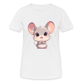 Mäuse Maus - Frauen T-Shirt atmungsaktiv - Weiß - Vorne - AI Model Female 172 dark (172cm)