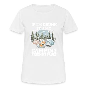 Camping Feu de camp Camper - T-shirt respirant Femme - blanc - Devant - AI Model Female 172 dark (172cm)